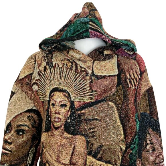 Kaiface The Brand Tapestry Hoodie Sweatshirt Pullover M Streetwear Urban Fringe - Picture 7 of 14